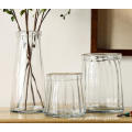 wholesale custom premium large ribbed cylinder glass vase